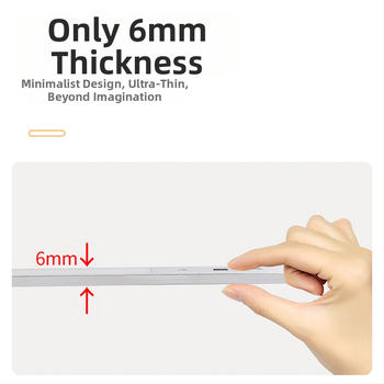 Υπερλεπτό φως ντουλαπιού με τετράγωνο σχεδιασμό, νυχτερινό φως, διακόπτης επαγωγής, τροφοδοσία από πρίζα, περίβλημα από αεροπορικό αλουμίνιο