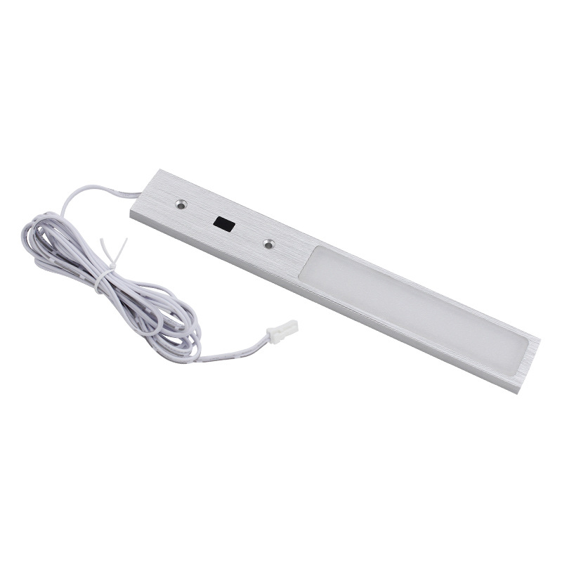 Ultra vékony szekrényvilágítás, négyszögletes kialakítás, éjjeli fény, indukciós kapcsoló, konnektoros táplálás, repülőgép-alumínium ház