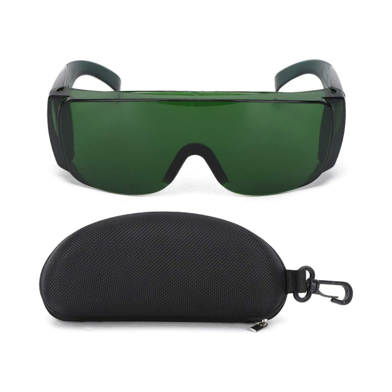 Lazerio apsauginiai akiniai akims — blokuoja 650 nm, 445 nm ir 405 nm bangos ilgius; svoris 80 g; pakuotė PE maišelyje.