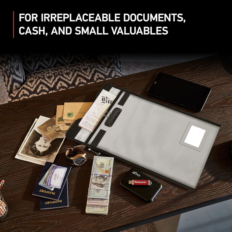 Four Seasons чанта за файлове и документи - огнеупорна и водоустойчива, с цип и ключалка, материал: силиконово влакнесто платно