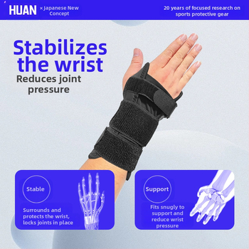 Λωρίδα καρπού με προστασία και σταθερή στήριξη, μοντέλο HA-003-HW, νεοπρέν/νάιλον, για τρέξιμο και γυμναστική