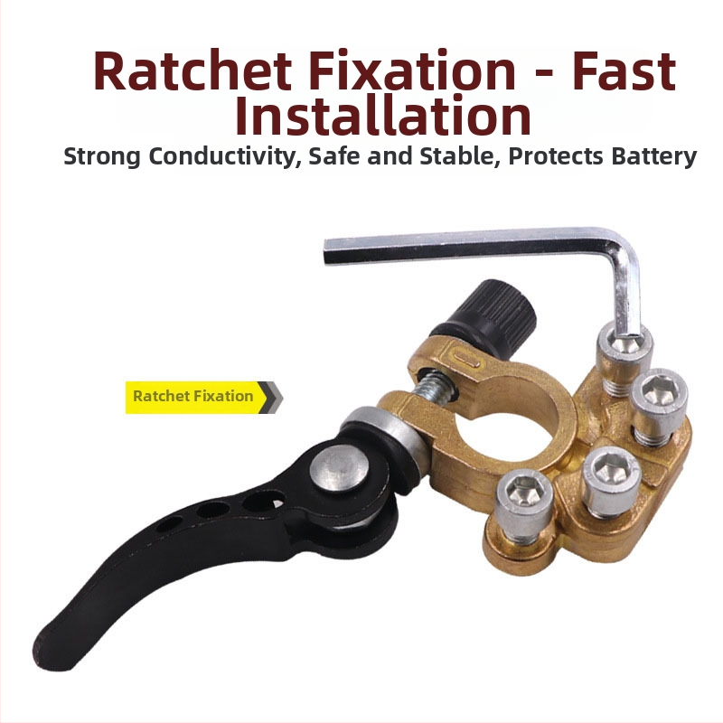 Универсален комплект за клеми на автомобилна батерия, месинг, мултиконектор, модел NLS, Shaft Worker