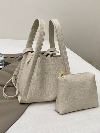 Geantă tip găleată, material PU, curea simplă, închidere cu fermoar, căptușeală poliester