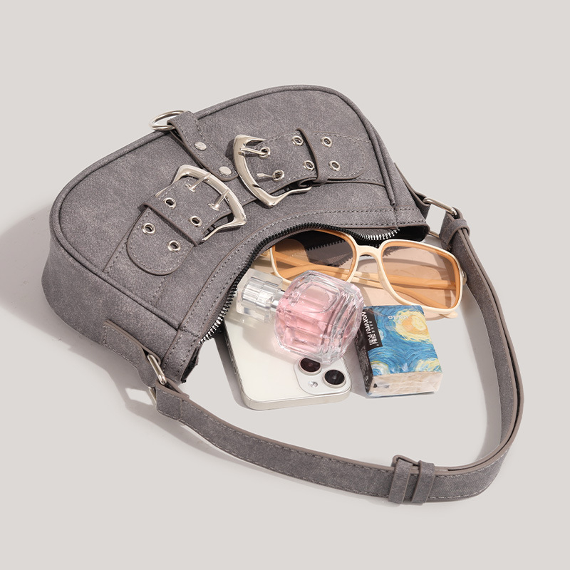 CHARHP&KEJNT Geantă crossbody din PU, formă orizontală pătrată, închidere cu fermoar, buzunar pentru telefon