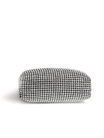 Női estélyi táska gyöngyökkel és strasszokkal, hengeres alakú crossbody lánccal