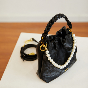 Geantă bucket pentru femei, din PU, stil național-literar, închidere magnetică, căptușeală poliester