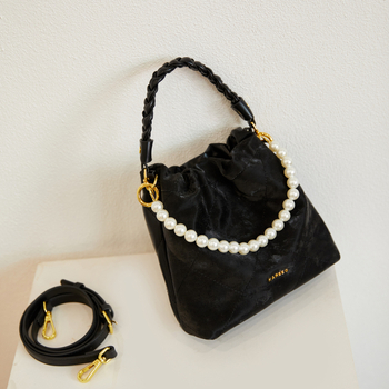 Geantă bucket pentru femei, din PU, stil național-literar, închidere magnetică, căptușeală poliester