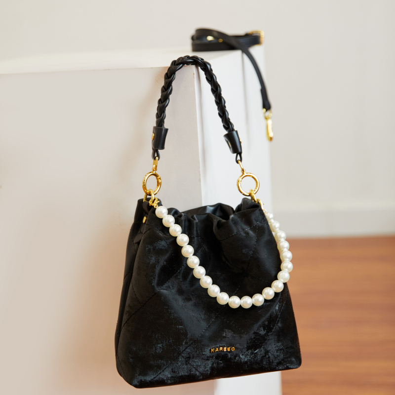 Geantă bucket pentru femei, din PU, stil național-literar, închidere magnetică, căptușeală poliester