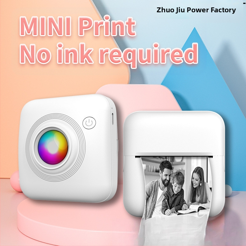 Vaikų DSLR stiliaus fotoaparatas spausdinimui — Polaroid modelis, 12 MP jutiklis, silikoninis korpusas, be LCD, 4 val. baterija, komplekte duomenų kabelis ir vadovas