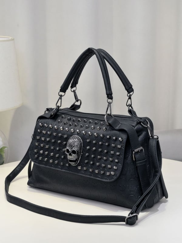 Unisex PU tote táska cipzárral, párnás forma, poliészter bélés, belső cipzáras zsebek, zseb a telefonhoz és az ID-hoz, egyetlen vállpánt