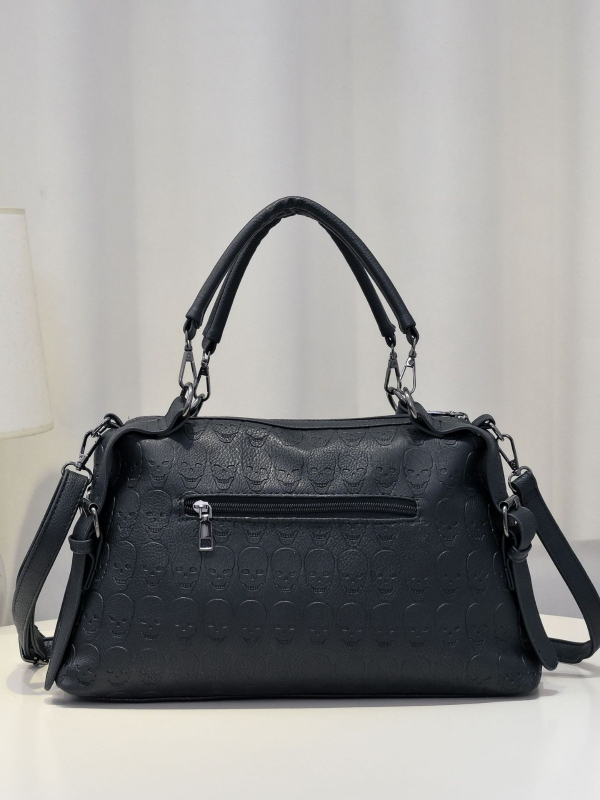 Unisex PU tote táska cipzárral, párnás forma, poliészter bélés, belső cipzáras zsebek, zseb a telefonhoz és az ID-hoz, egyetlen vállpánt