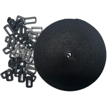 Nailono diržai su kabliu ir Velcro, lipnus kvadratinis sagtis, kabelių tvarkymui, pramoniniam naudojimui (Brand: Beautiful Textiles)