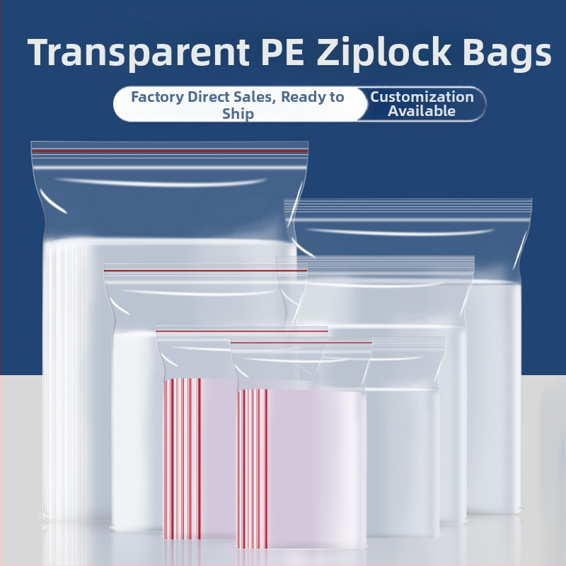 Διαφανής παχιά PE αυτοσφραγιζόμενη σακούλα αποθήκευσης με λογότυπο, μήκος σφράγισης 1,5 cm, κατάλληλη για συσκευασία τσαγιού, αποξηραμένων φρούτων, φρούτων και λαχανικών, δώρων και καλλυντικών