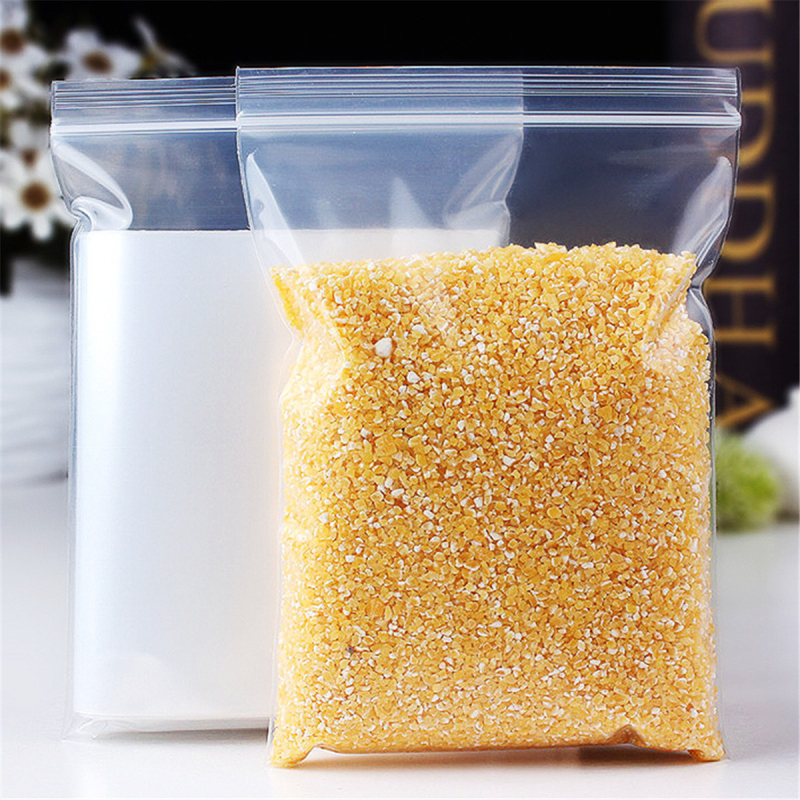 Debela prozirna PE samoljepljiva vrećica za skladištenje s logom; dužina zatvaranja 1,5 cm; pogodna za paketiranje čaja, sušenog voća, voća i povrća, darovnu ambalažu