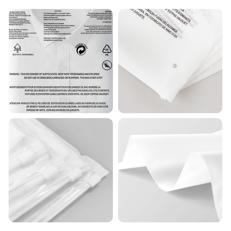 Pólózsemlési cipzáras táska, átlátszó matt felület, szervező pólók számára — Pengsheng márka; dupla réteg vastagsága 12 Silk; eltérés 0,2; napi gyártás 5 millió