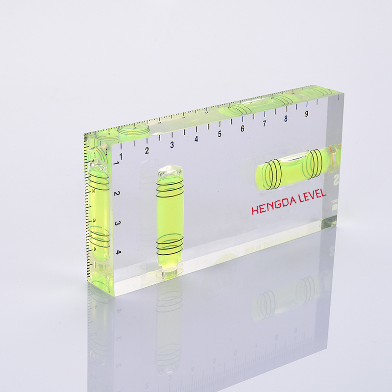 Мини нивелир с акрилна прозрачна плоча, марка HENGDA, точност 0.001
