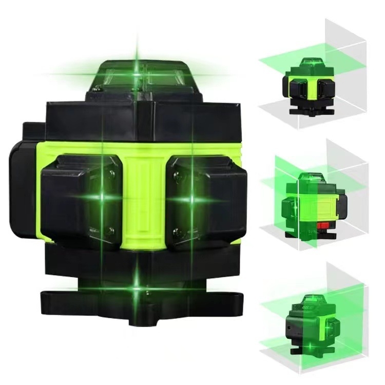 16-лъча инфрачервен лазерен нивелир, преносим, за монтаж на пода и върху стена