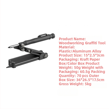 Контурна чертожна линийка за дърводелство със графити писалка – модел 96547, пластмасов корпус