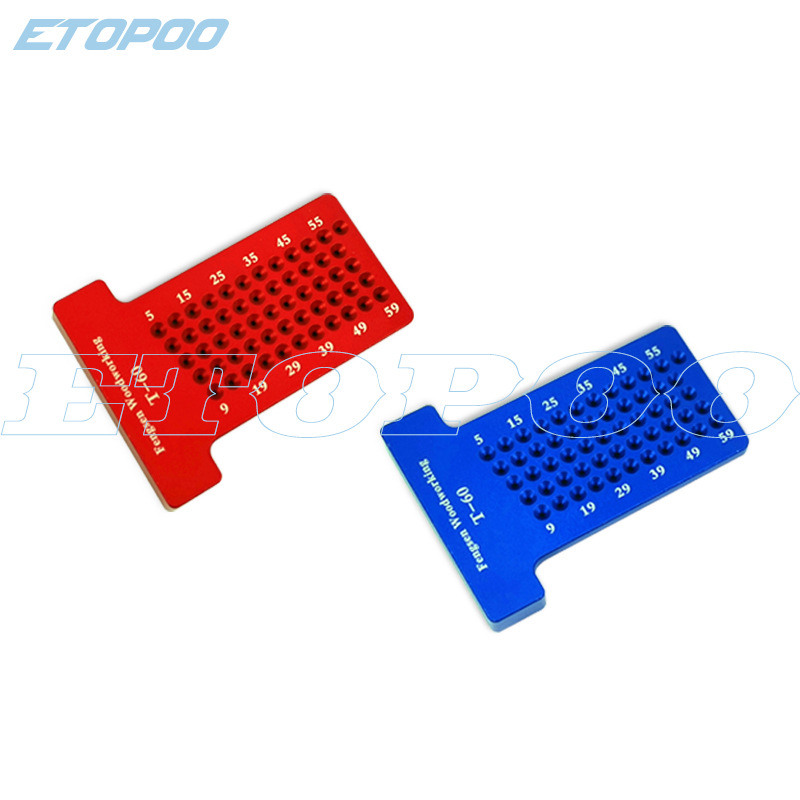 HUOTO T60 дупкова линейка – дървообработващ инструмент за чертане и маркиране, комплект 50 бр.