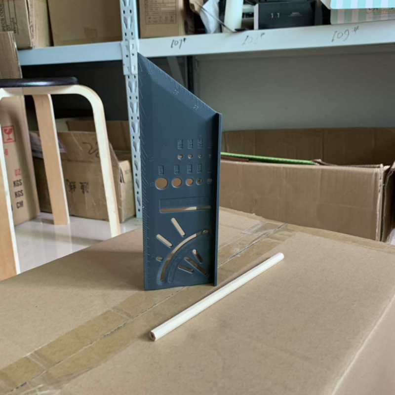 Многофункционална ъгломерна линейка за 45° и 90°, 3D измерване на ъгли, пластмасова триъгълна линейка, модел 19-1-11, 65 g