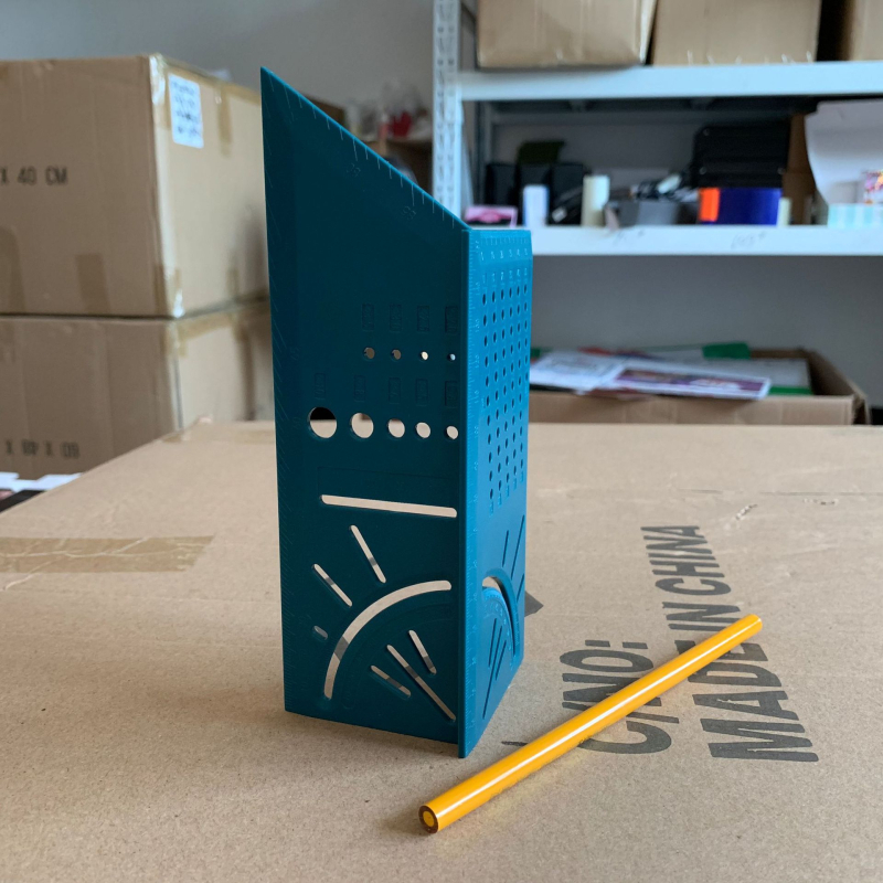 Многофункционална ъгломерна линейка за 45° и 90°, 3D измерване на ъгли, пластмасова триъгълна линейка, модел 19-1-11, 65 g