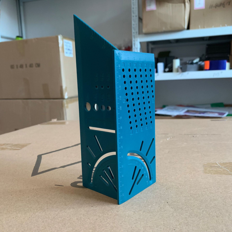 Многофункционална ъгломерна линейка за 45° и 90°, 3D измерване на ъгли, пластмасова триъгълна линейка, модел 19-1-11, 65 g