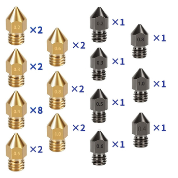 MK8 месингов закален накрайник за 3D принтер – печатна глава и комплект за почистване