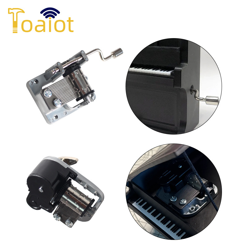 Toaiot 3D εκτυπωμένα εξαρτήματα κίνησης για μουσικό κουτί πιάνου — χειροκίνητος μηχανισμός, εξαρτήματα μοντέλου