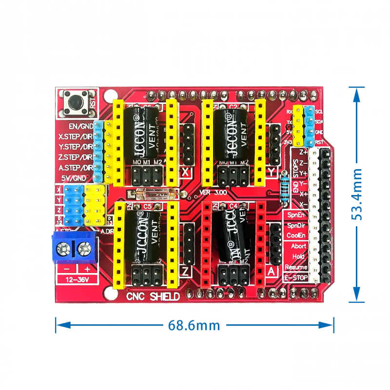 CNC shield v3 разширителна платка за гравираща машина и 3D принтер, A4988 драйвер платка