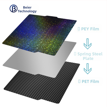 Μαγνητική πλάκα από ατσάλι ελατηρίου για θερμή πλατφόρμα εκτυπωτή 3D, PEY/PET πλατφόρμα