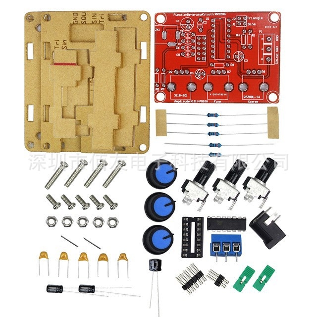 XR2206 генератор на сигнали – DIY комплект със корпус, синусоиден сигнал
