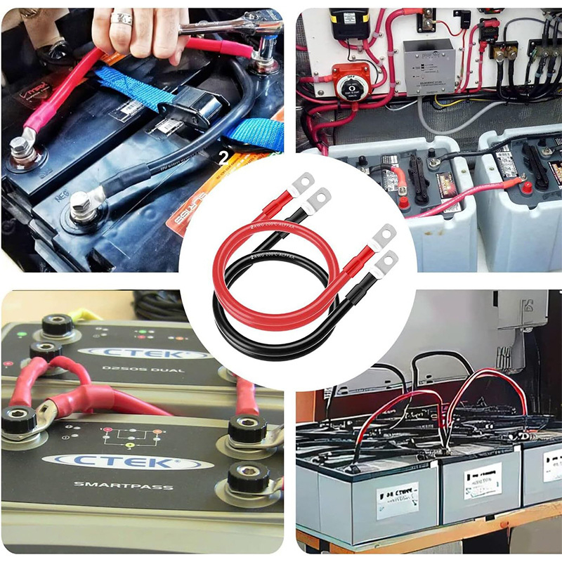 2AWG automobilių akumuliatoriaus jungiamasis laidas, gryno vario laidininkas, skerspjūvis 35 mm², kaučiuko izoliacija