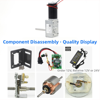 DC мотор с редуктор, D-ос, 21W, 12/24V, 58×40 мм, 90% ефективност