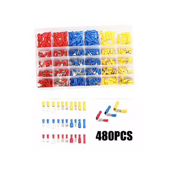 Кримп терминален комплект, в кутия, 480 бр., студено пресовани клеми за проводници, Luxury Century