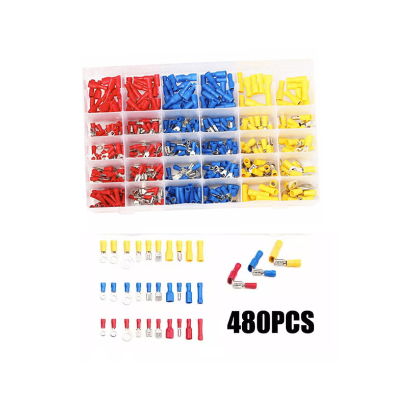 Кримп терминален комплект, в кутия, 480 бр., студено пресовани клеми за проводници, Luxury Century