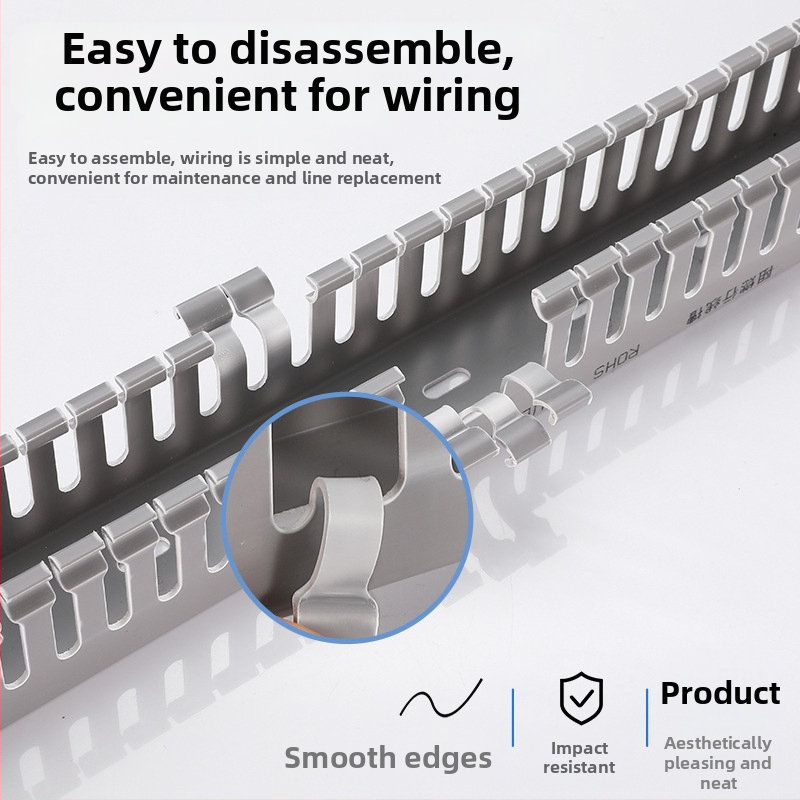 PVC кабелен канал за индустриално окабеляване — висока якост, PVC материал, огнеустойчива изолация, за разпределителни кутии и контролни шкафове