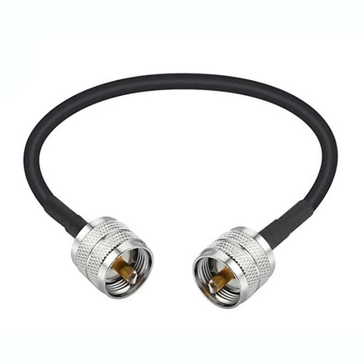 RG58 koaksialinis kabelis, UHF PL259 vyriška–vyriška jungtis, RF kabelis su mažu nuostoliu perdavimui