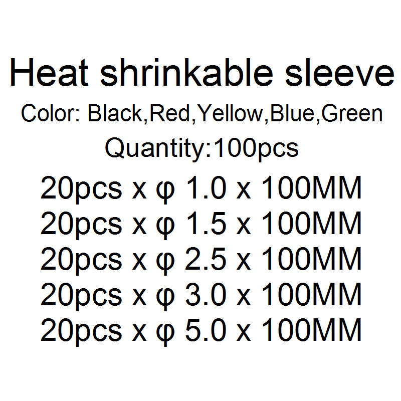 Комплект термоусадими тръби, серия 100D, 260°C, 1000V, Огнеустойчивост V2, Пластмаса