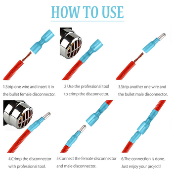 XIXIANNA BT000137 Ακροδέκτες bullet με θερμομόνωση, αρσενικοί και θηλυκοί, για ηλεκτρικές εγκαταστάσεις