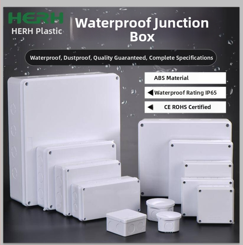 Кутия за кабелно разпределение IP65, водоустойчива ABS пластмасова кутия с уплътняващ дизайн за защита срещу влага и прах