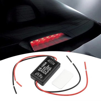 GS-100A auto gaismas vadības bloks, 12–24V, augšējā bremžu gaismas vadība, LED signāls, ABS korpuss