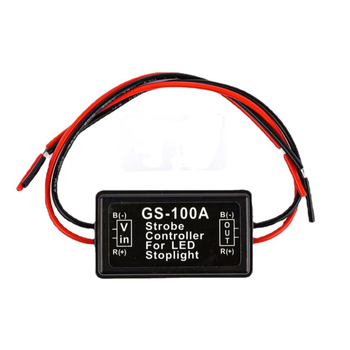 GS-100A auto gaismas vadības bloks, 12–24V, augšējā bremžu gaismas vadība, LED signāls, ABS korpuss