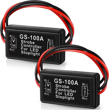 GS-100A auto gaismas vadības bloks, 12–24V, augšējā bremžu gaismas vadība, LED signāls, ABS korpuss