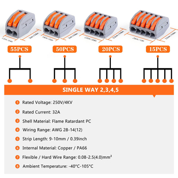 Star Valley Greitas terminalo blokas jungtis, krimpavimas, PC korpusas
