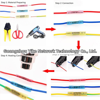 Σετ τερματικών με θερμική συρρίκνωση, αδιάβροχο, 100 τεμάχια; μονωτικό υλικό: θερμοπλαστικό; υλικό επαφής: χαλκός; μάρκα: Shenghangera; εφαρμογή: ηλεκτρικές εγκαταστάσεις