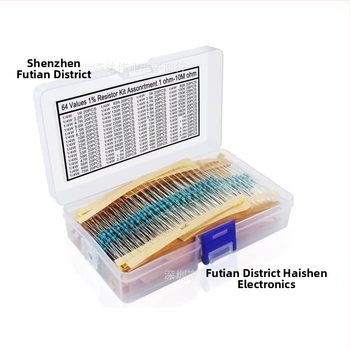 Комплект метални филмови резистори 1/4W, точност ±1%, 1280 броя, 64 стандартни стойности по 20 броя всяка