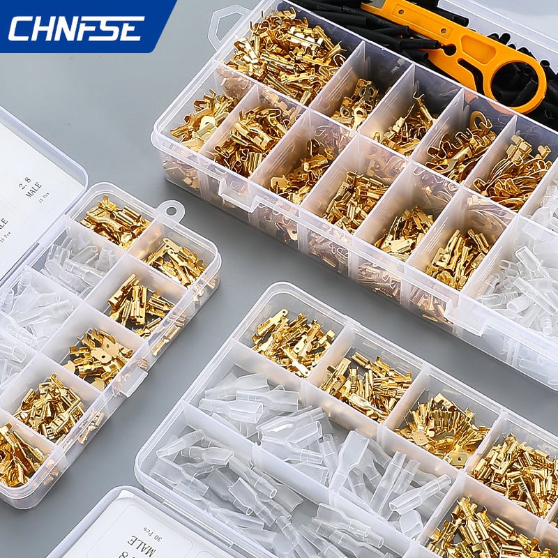 Terminal crimp plug-in cu inserție de arc și izolație, ambalat în cutii 135/270 buc.