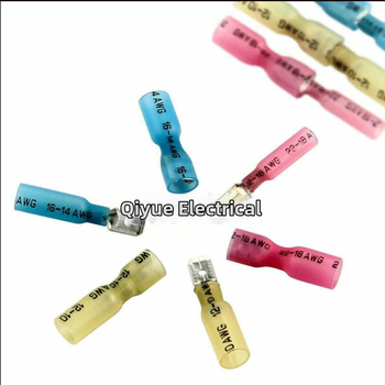 Qiyue Electric 220 bucăți conectori crimp complet izolați, cu conectori masculi și feminini, impermeabili, kit în cutie cu țevi termoizolante