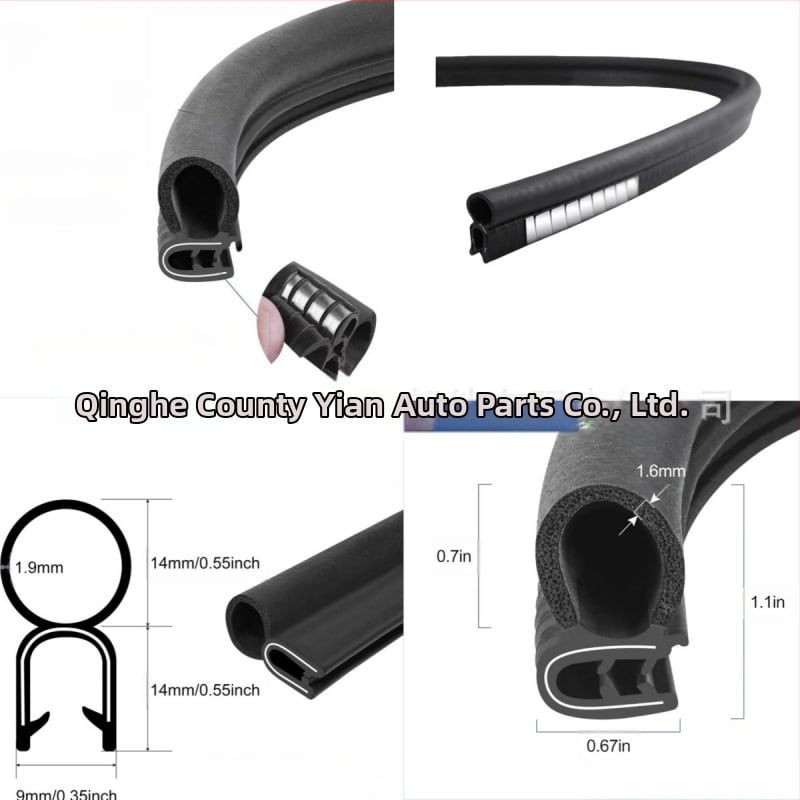 Автомобилна уплътнителна гумена лента, U-образен кант, защита от прах, водоустойчива и шумоизолационна за разпределителни шкафове; устойчивост на стареене, UV устойчивост, устойчивост на озон и киселинно-алкална среда