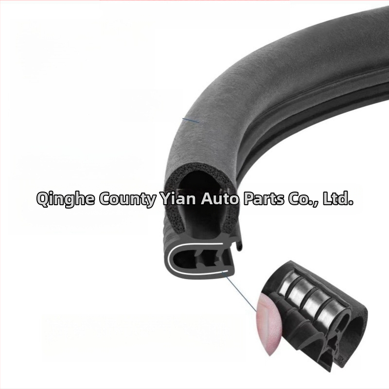 Automobilový tesniaci gumový pás s U tvarom, prachotesný, vodeodolný a zvukovo izolujúci, pre rozvodné skrinky; odolnosť voči starnutiu, UV odolnosť, ozónová odolnosť, odolnosť voči kyselinám a zásadám